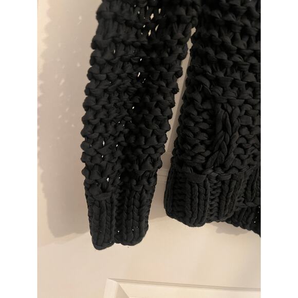 SONIA RYKIEL Women's Black FullZip Sequin Fishnet Mesh Cardigan Whimsygoth Fairy - Picture 5 of 8